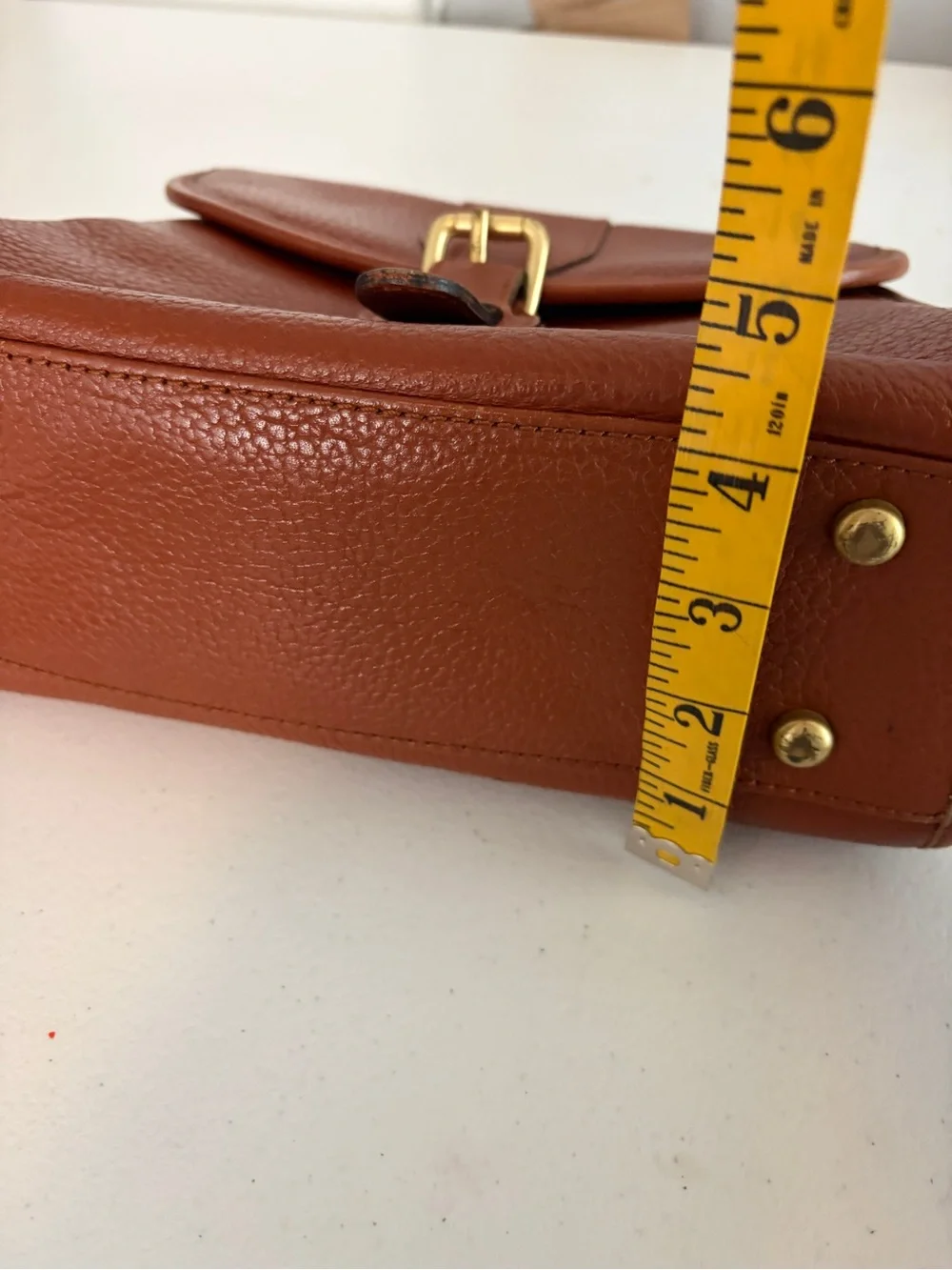 Vintage Liz Claiborne Rust Brown Leather Top-Handle Satchel